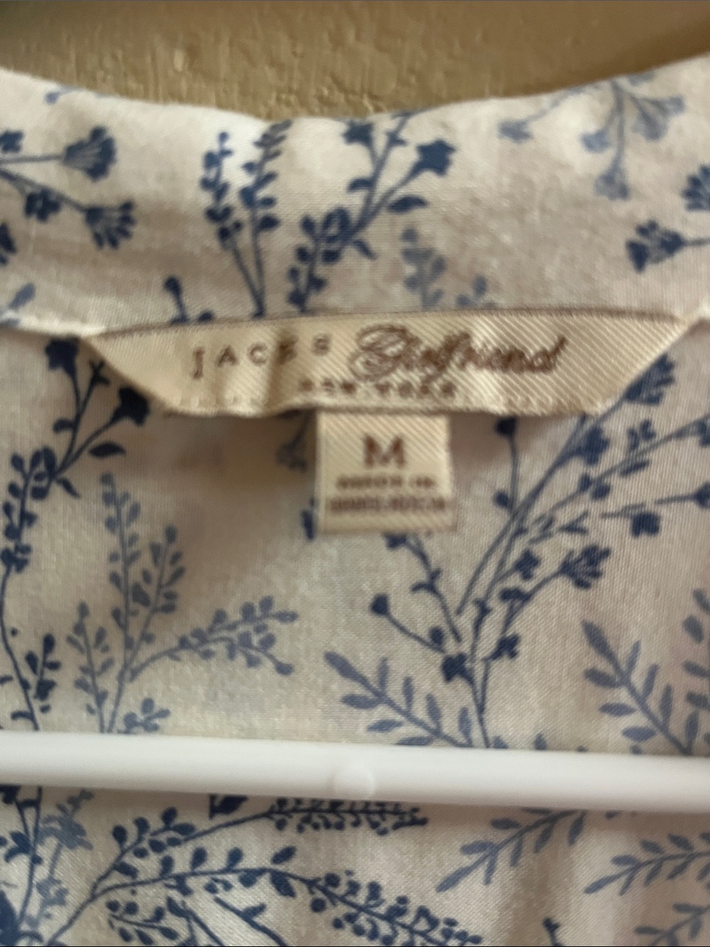 Light Blue Floral Short-Sleeve Button-Front Blouse - Picture 2 of 3